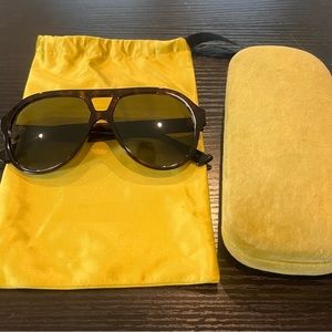Gucci aviator sunglasses dark brown tortie